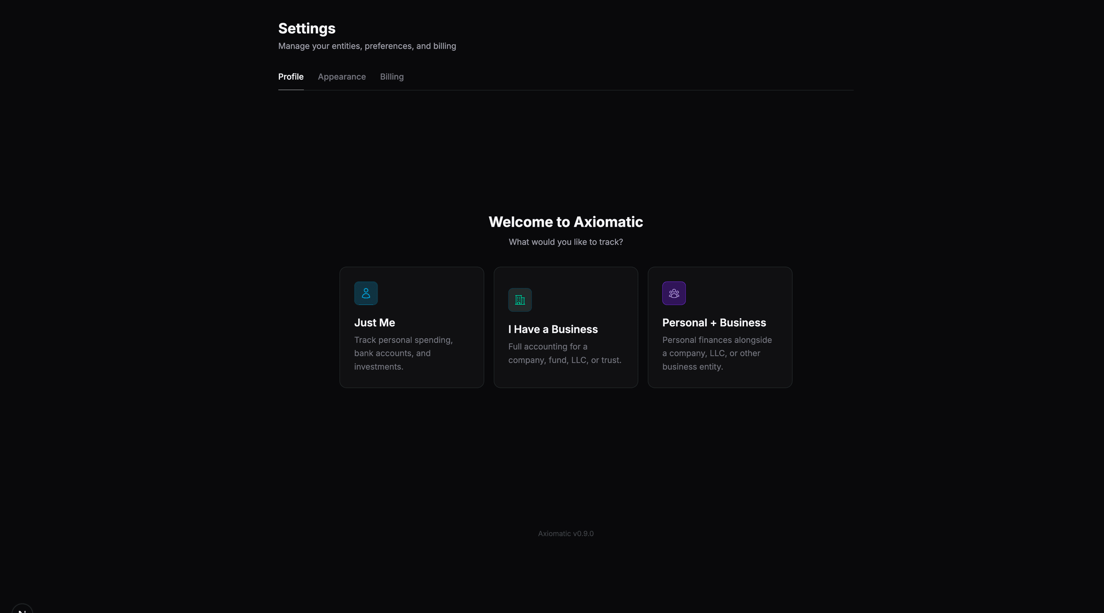 Entity creation wizard